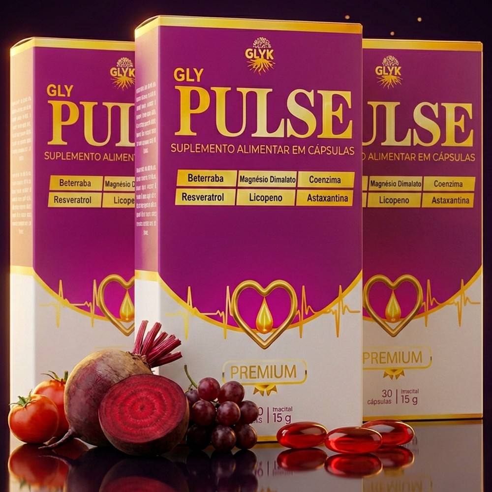 3 caixas de Gly Pulse — Proteção do coração e controle da pressão